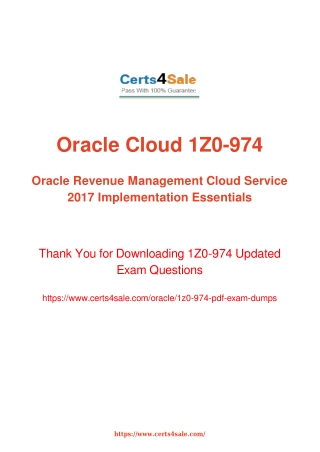 1z0-974 Dumps - 1Z0-974 Oracle Cloud Services Exam Questions