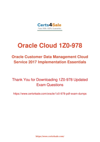 1z0-978 Dumps - 1Z0-978 Oracle Customer Networking Services Exam Questions
