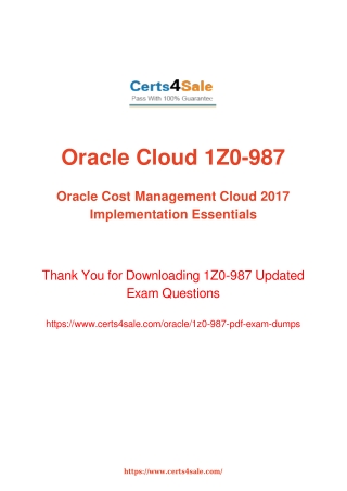 1z0-987 Dumps - 1Z0-987 Oracle Cost Accounting Exam Questions