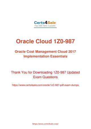 1z0-987 Dumps - 1Z0-987 Oracle Cost Accounting Exam Questions