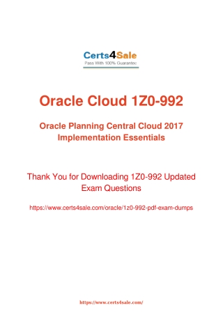 1z0-992 Dumps - 1Z0-992 Oracle Supply Chain Planning Cloud Exam Questions