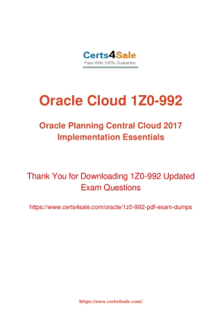 1z0-992 Dumps - 1Z0-992 Oracle Supply Chain Planning Cloud Exam Questions