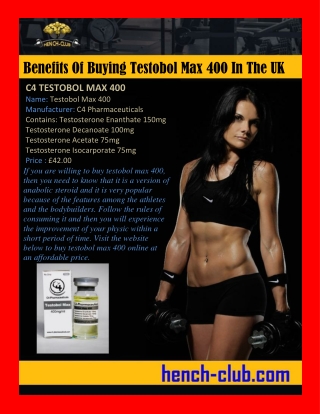 Benefits Of Buying Testobol Max 400 In The UK