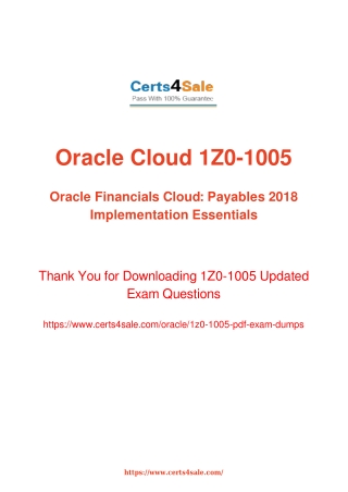 1z0-1005 Dumps - 1Z0-1005 Oracle Exam Questions