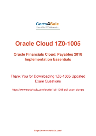 1z0-1005 Dumps - 1Z0-1005 Oracle Exam Questions