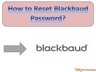 How to reset Blackbaud password?