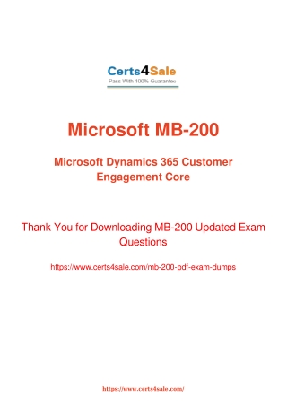 mb-200 Dumps Questions - Microsoft MB-200 Exam Questions