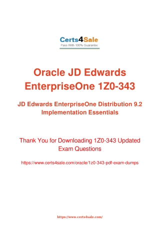 1z0-343 Dumps Questions - 1Z0-343 Oracle Exam Questions