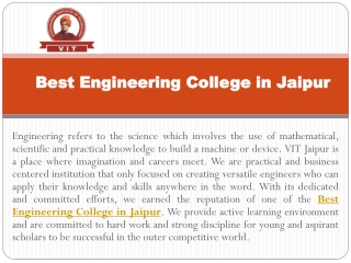 Best Engineering College in Jaipur