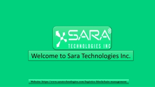 Logistics Blockchain Management | Services - Sara Technologies