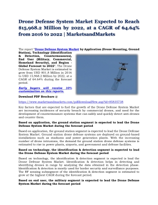 Drone Defense System Market