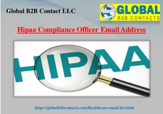 Hipaa Compliance Officer Email Address