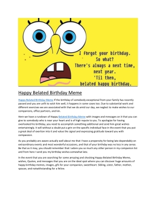 Happy Belated Birthday Meme