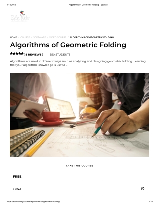 Algorithms of Geometric Folding - Edukite