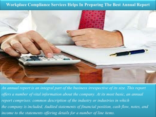 Workplace Compliance Services Helps In Preparing The Best Annual Report