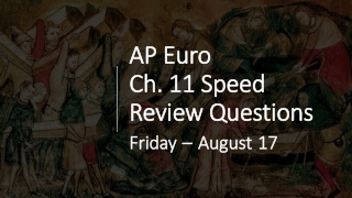 AP Euro Ch. 11 Speed Review Questions Friday – August 17