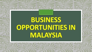Business Opportunities in Malaysia