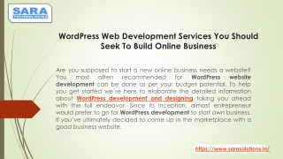 WordPress Web Development Services You Should Seek To Build Online