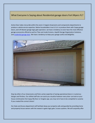 What Everyone Is Saying about Residential garage doors Fort Myers FL?