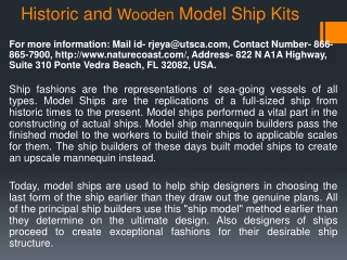 Historic and wooden model ship kits