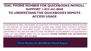 Phone Number for QuickBooks Payroll Support