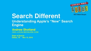 Search Different Understanding Apple's New Search Engine State of Search 2016