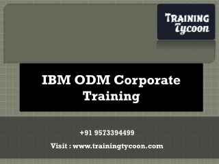 IBM ODM Corporate Training | WODM Classroom Training - TT