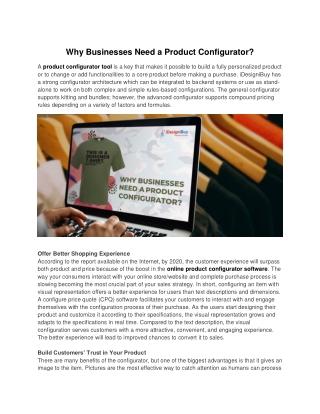 Why Businesses Need a Product Configurator?