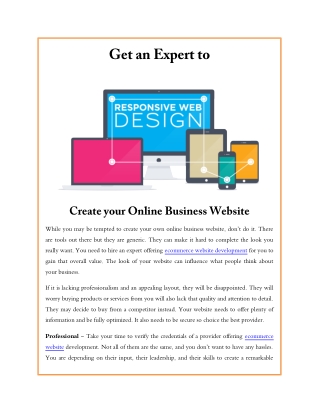 Get an Expert to Create your Online Business Website