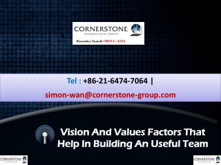 Vision And Values Factors That Help In Building An Useful Team