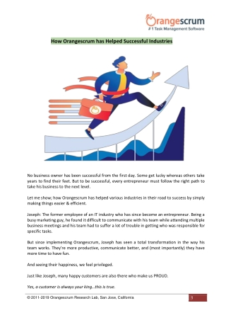 How Orangescrum has Helped Successful Industries