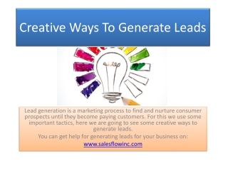 Creative Ways To Generate Leads