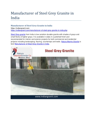 Manufacturer of Steel Grey Granite in India