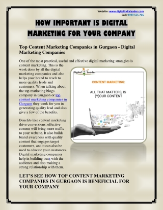 Top Content Marketing Companies in Gurgaon - Digital Marketing Companies