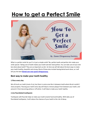 How to get a Perfect Smile
