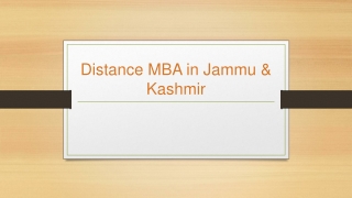 Distance Management Courses | Correspondence MBA | Distance MBA in Jammu & Kashmir