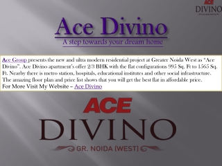 Ace Group | Ace Divino New Residential Apartments Greater Noida West