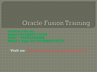 Oracle Fusion Training | Oracle Fusion Applications Training - GOT