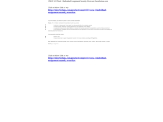 CMGT 433 Week 1 Individual Assignment Security Overview//tutorfortune.com