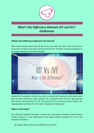 What’s the Difference Between IVF and IUI | ElaWoman