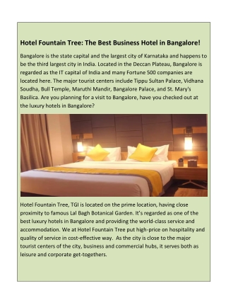 top 10 hotels in bangalore