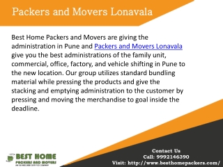 Packers and Movers Lonavala | Packers and Movers in Pune