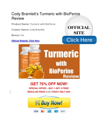 Cody Bramlett’s Turmeric with BioPerine PDF Free Download