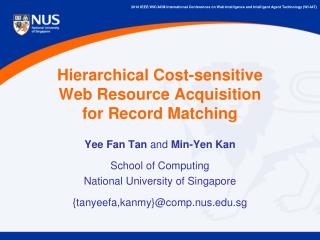 Hierarchical Cost-sensitive Web Resource Acquisition for Record Matching