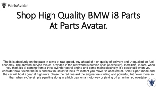 Shop Top Brand BMW I8 Parts Online At Partsavatar.