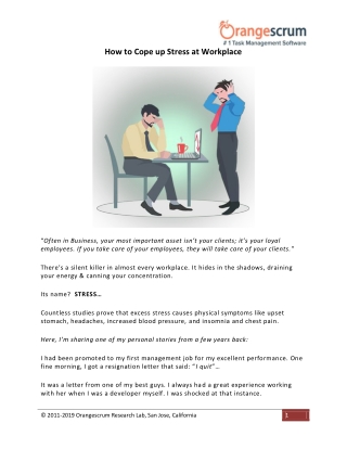 How to Cope up Stress at Workplace