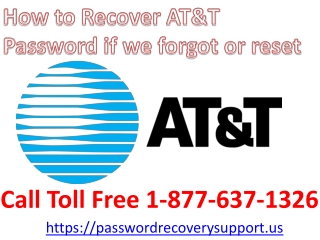 How to Recover AT&T Password if we forgot or reset