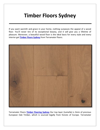 Timber Floors Sydney