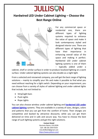 Hardwired LED Under Cabinet Lighting – Choose the Best Range Online