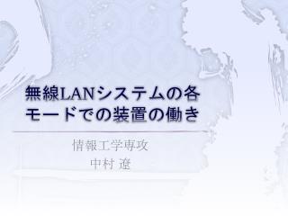 無線 LAN システムの各モードでの装置の働き
